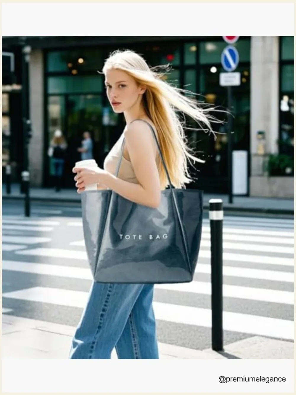 PVC Tote Weekender Bag Large Shopper Shoulder Travel Purse